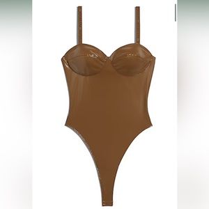 Adidas x Ivy Park Brown Latex Bodysuit size M